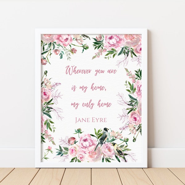 Jane Eyre Quote | Printable Wall Art | Jane Eyre Gifts | Jane Eyre Wall Art | Charlotte Bronte | Bronte Sisters | Bronte Love Quotes