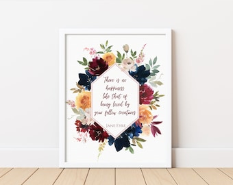 Jane Eyre Quote | Printable Wall Art | Jane Eyre Prints | Book Quotes | Literary Quote | Charlotte Bronte | Bronte Sisters | Jane Eyre Art