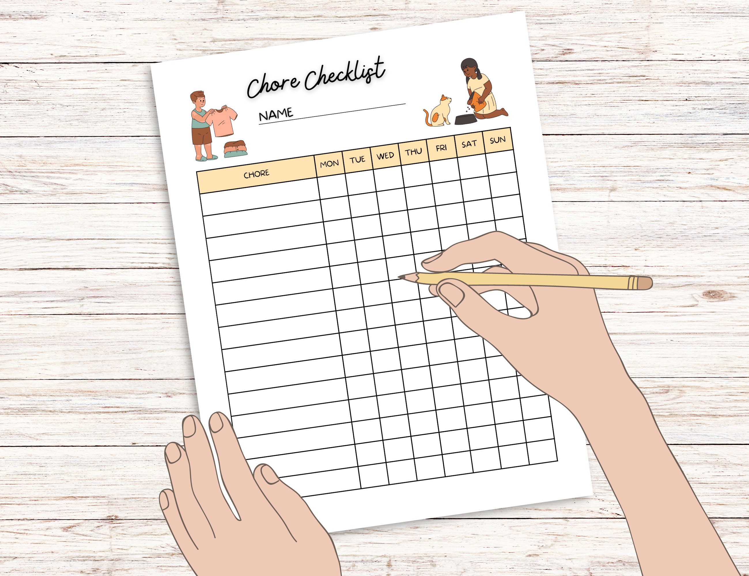 Chore Checklist Printable PDF - Etsy