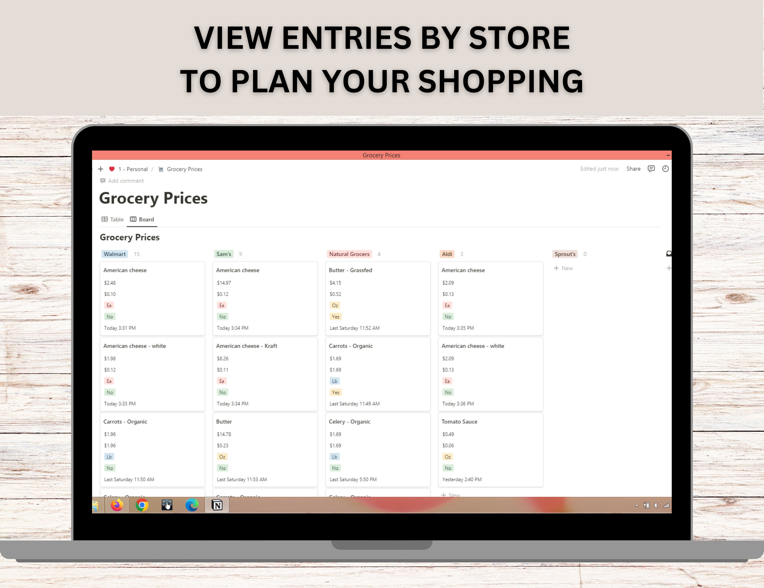 Grocery Prices Tracker Template for Notion - Etsy