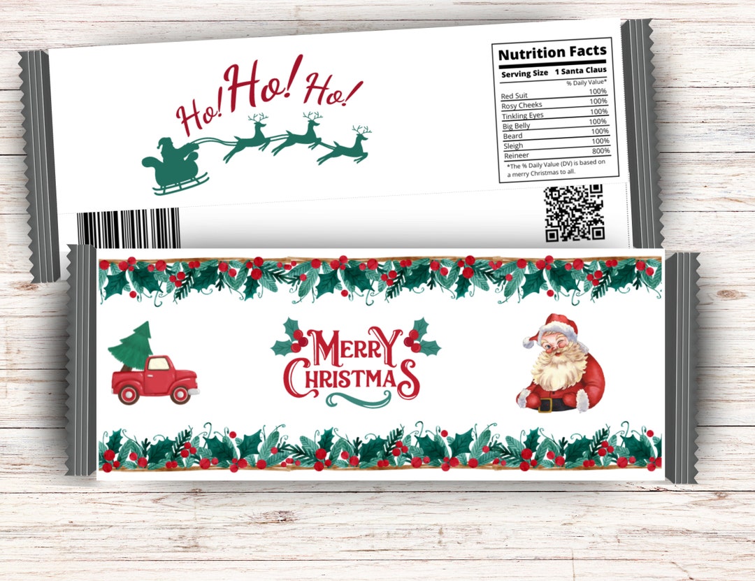 Santa Claus Candy Bar Wrapper Printable PDF - Etsy