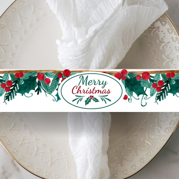 Christmas Napkin Ring Printable PDF