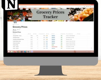 Plantilla de seguimiento de precios de comestibles para Notion