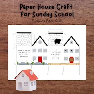 Build Your House On The Rock Sunday School Craft Printable PDF