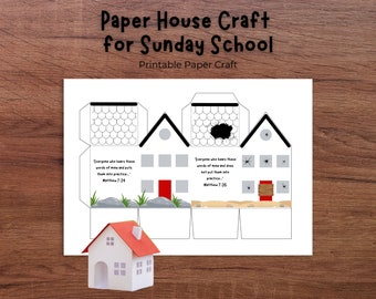 Build Your House On The Rock Sunday School Craft Printable PDF
