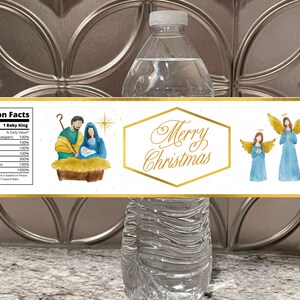 Christmas Water Bottle Labels Printable PDF