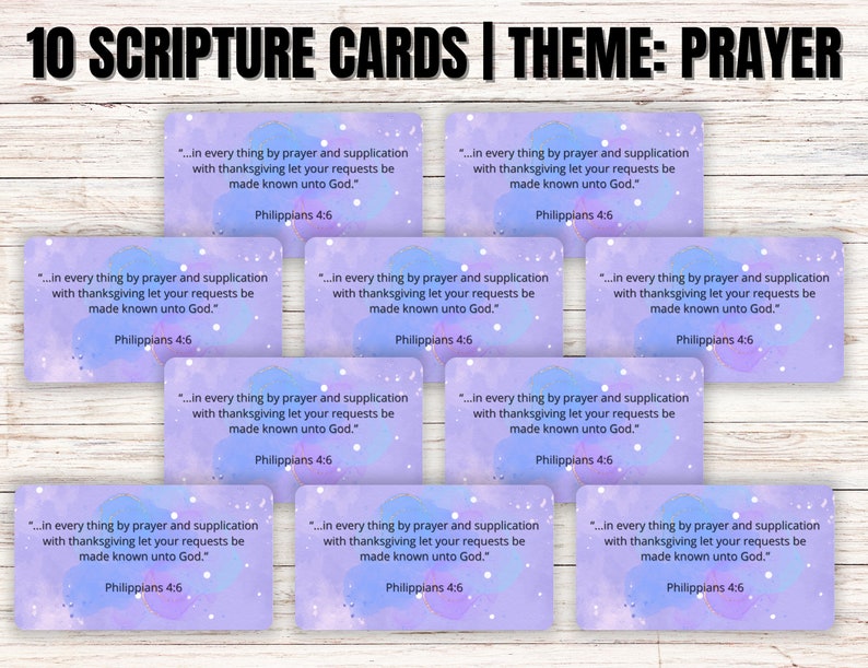 Mini Scripture Cards Printable PDF Prayer Theme - Etsy