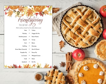 Friendsgiving This Or That Game Printable PDF