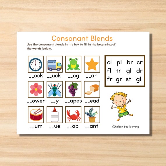 learning language consonant blends 1st grade curriculum etsy
