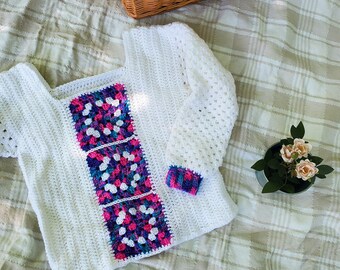 Patrón de crochet para suéter de picnic para lana de grosor medio