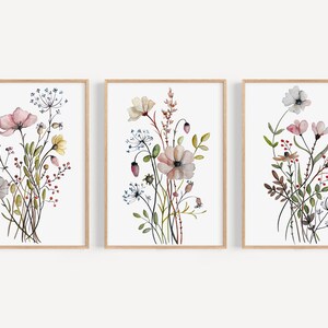 Set of 3 Custom Pressed Wildflower Frame – EarthTone