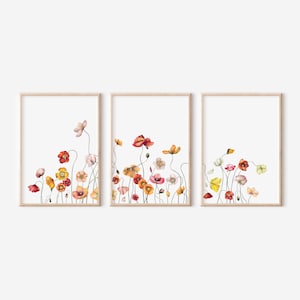 Watercolor Poppy Print: Floral Wall Art (Digital Download)