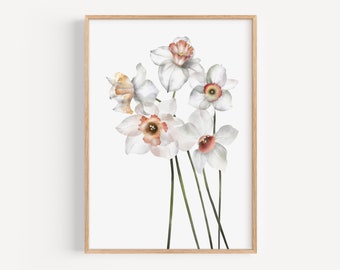 Impressão de flor de narciso: arte de parede floral de narciso (download digital)