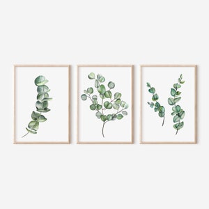 Eucalyptus print eucalyptus muurkunst botanische print set botanische muur kunst set van 3 prints aquarel print afdrukbare muur kunst