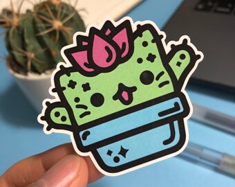Cat Cactus- Vinyl Sticker