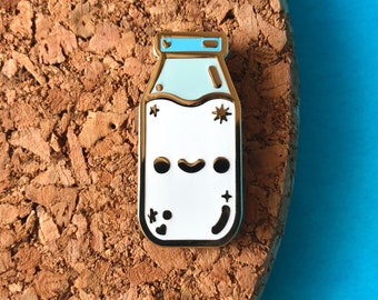 One QT-Milk Bottle Hard Enamel Pin - cute, kawaii, gift, lapel pin