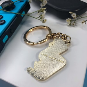 Switch Joycon Cats Gold Hard Enamel Keychain-cute, kawaii, gift, keychain image 4