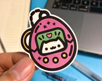 Tamagotchi Cat Pink- Vinyl Sticker