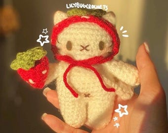 Crochet Strawberry Cat