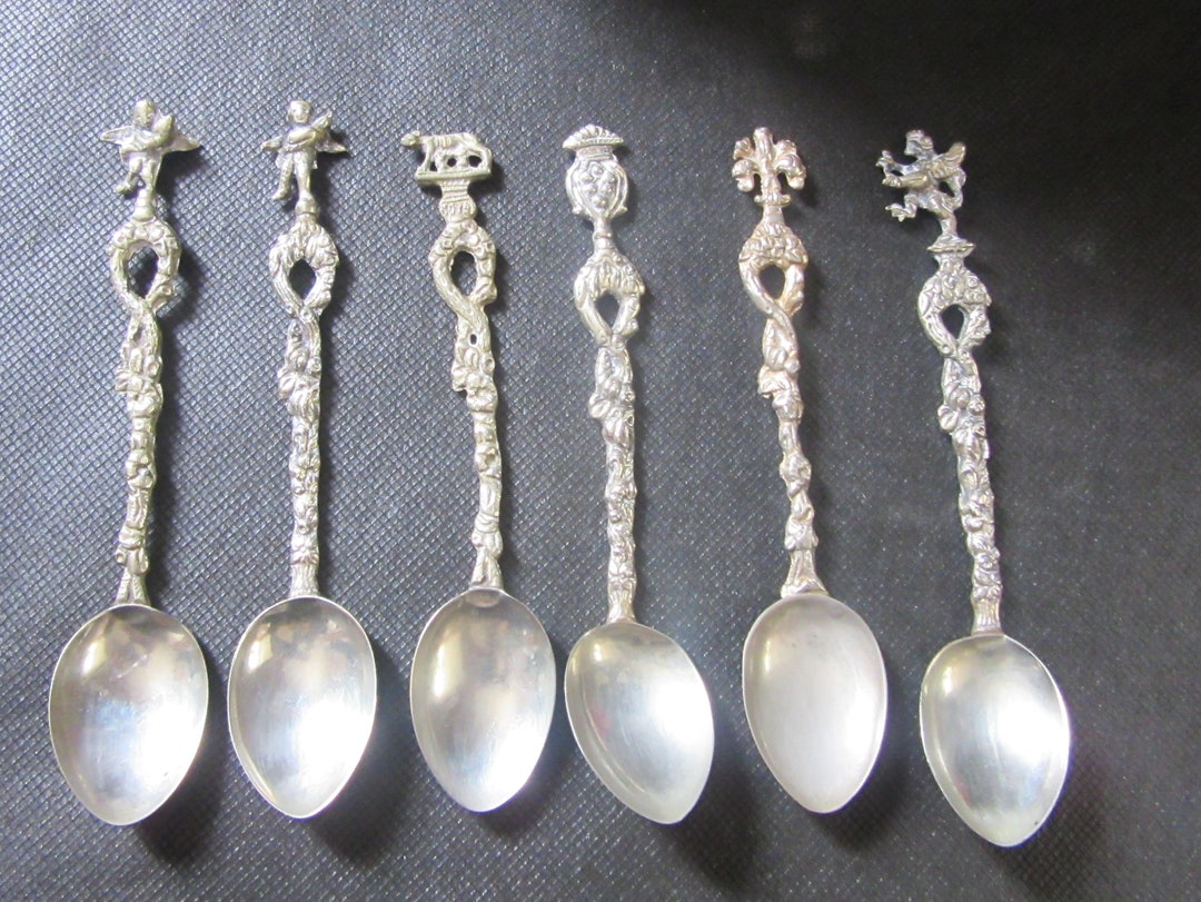 Set of Six Decorative Spoons From Italy Etsy