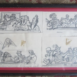 Vintage Sketches by Artist R.C. Haun, Framed Art, Collectibles