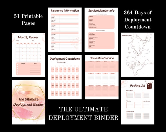 The Ultimate Deployment Binder, Military Binder, Military Family Organizer, Military Spouse Binder