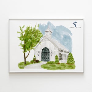 Custom watercolor wedding venue, Personalized Wedding Gift, Custom watercolor Building