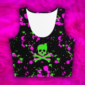 Black Splatter Crop Top