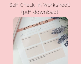 Self-Check-In Worksheet - Daily Mindfulness Tracker (Printable PDF)