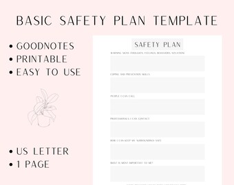 Printable Safety Plan Template | Counseling & Therapy (PDF)