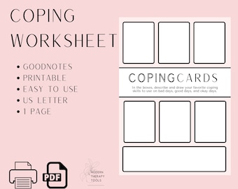 Coping Cards Worksheet | Therapy Intervention Printable (PDF)