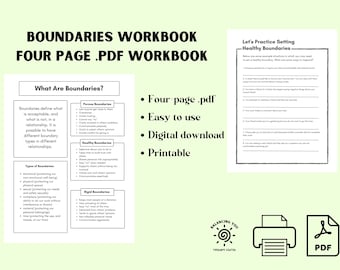 Boundaries Workbook for Therapists & Clients (Digital Download PDF)