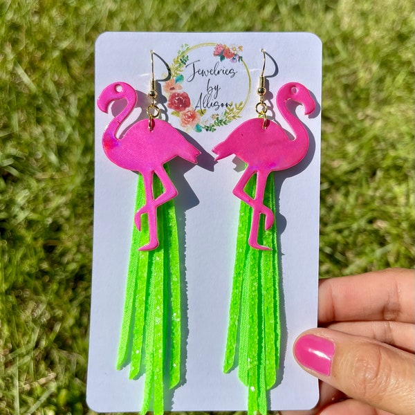 Flamingo Earrings Etsy