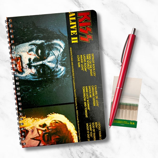 KISS Gene Simmons Vinyl Record Sleeve Notebook, Gift for Vinyl Collector, Music Teacher Gift, Stationary Gift, Unique Gift