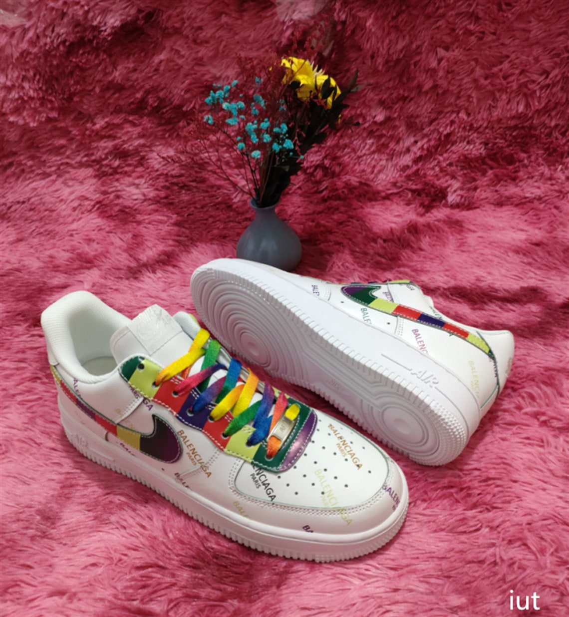 Custom Air Force 1 Sneakers-Dripping Nike Logo | Etsy