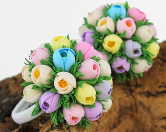 BLUMENHAARSCHMUCK für Kleinkind-Mädchen - 2 Stück, Blumen-Haarschmuck, Blumenkopfstück, Blumen-Haarteil, Kinderhaarbänder