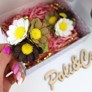 FLORAL HAIR CLIPS for Toddler Girls - 2pcs, Daisy Flower Hair Accessories, Flower Headpiece, Floral Hairpiece, Chamomile Kids Hair Clips