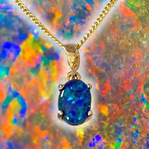 Australian Coober Pedy Opal Necklace Etsy