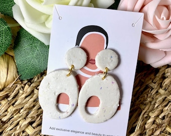Weiß und Gold | Polymer Clay Ohrringe