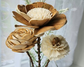 Wood flower bouquet / ecofriendly flowers /  Mothers Day Flowers / Wildflower Bouquet / Anniversary Gift / Fifth Anniversary Flowers /NATURL