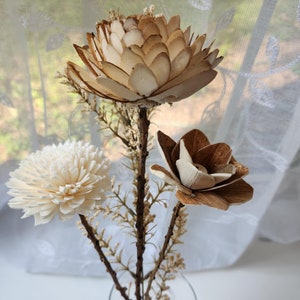 Wood flower bouquet / ecofriendly flowers / Wildflower Bouquet / Natural Flowers / Anniversary Gift / Fifth Anniversary Flowers /NATURAL
