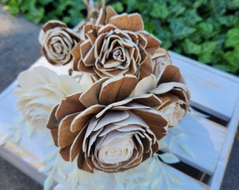 Wood Roses / Rose Combination Bouquet / Anniversary flower bouquet / ecofriendly flowers / Wooden Roses / Bridal Bouquet / COMBO