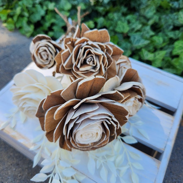 Wood Roses / Mothers Day Flowers / Anniversary flower bouquet / ecofriendly flowers / Roses Bouquet / Wooden Roses / Bridal Bouquet / COMBO
