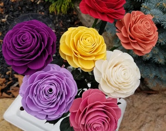 Wood Roses / Long Stem Roses / Mother's Day Flowers / Anniversary Flowers / Eco friendly Flowers / Wooden Roses / Rose Bouquet / NB
