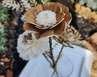 Wood flower bouquet / ecofriendly flowers /  Mothers Day Flowers / Wildflower Bouquet / Anniversary Gift / Fifth Anniversary Flowers /NATURL