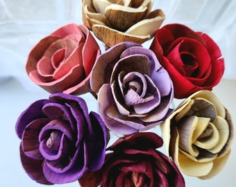 Wood Roses / Mother's  Day Flowers / Anniversary Flowers / ecofriendly flowers / 5th Anniversary flowers / birthday flowers /  MIXED BARK