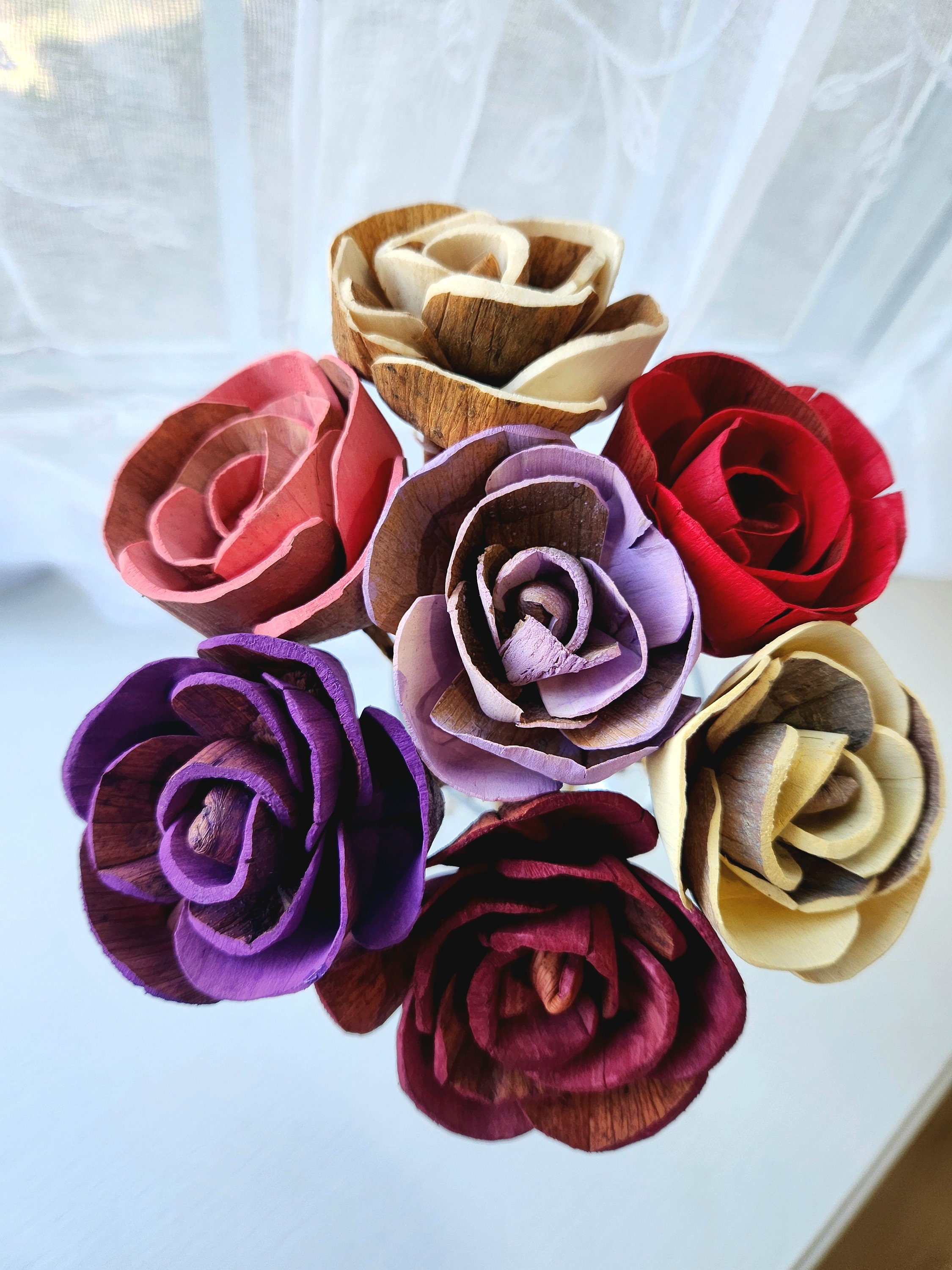 Wood Roses / Mother's  Day Flowers / Anniversary Flowers / ecofriendly flowers / 5th Anniversary flowers / birthday flowers /  MIXED BARK