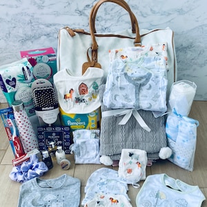 Pre-Packed Maternity Hospital Bag| Labour Bag Mummy To Be| Mum To Be Gift| Baby Shower Gift| Baby Boy Hospital Bag| Pregnancy Hospital Bag