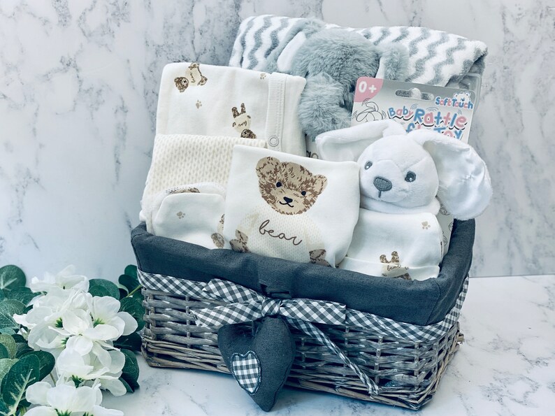 Baby Gift Basket Neutral Baby Gift Hamper Unisex Baby Shower Etsy