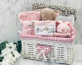 Baby Girl Gift Basket| New Baby Girl Gift Hamper| Baby Shower Gift | Newborn Baby Girl Gift| New Parents Gift Hamper| Baby Girl